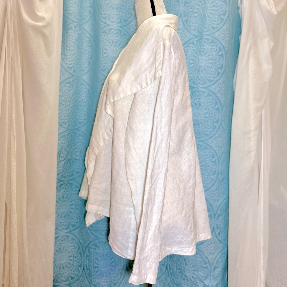 Flax 100% Linen Cardigan Jacket Top Sz M - Picture 3 of 7